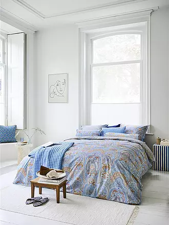 PIP STUDIO | Perkal Bettwäsche JABALI FLOWER 70x90cm / 140x200cm Blau | 